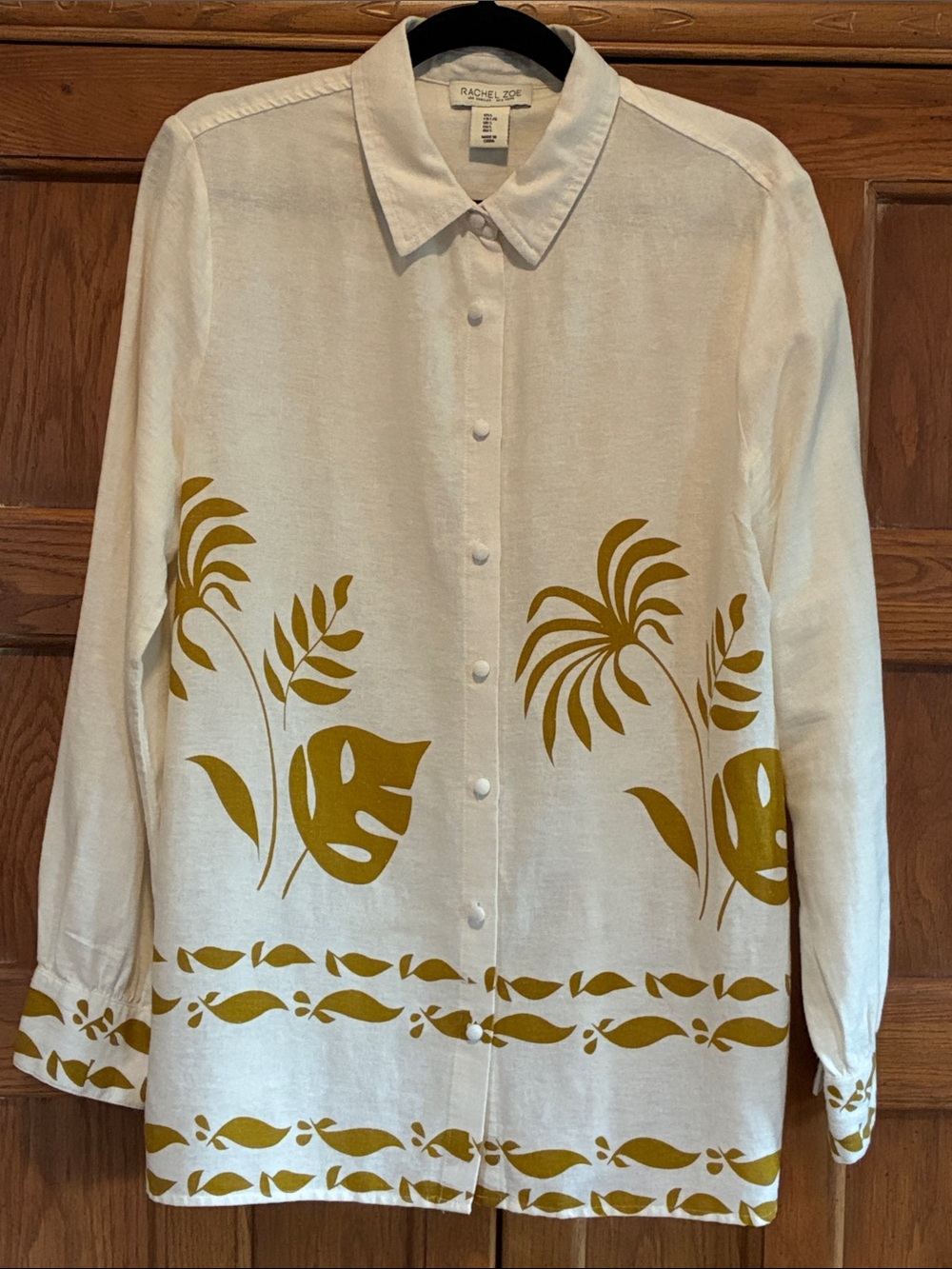 Rachel Zoe Linen Top Blouse Size L